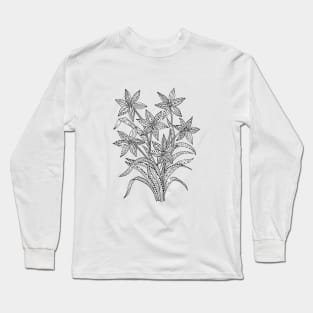 line doodle flowers Long Sleeve T-Shirt